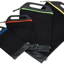 CAMPZ Zipper Mesh Bag Set of 4, noir