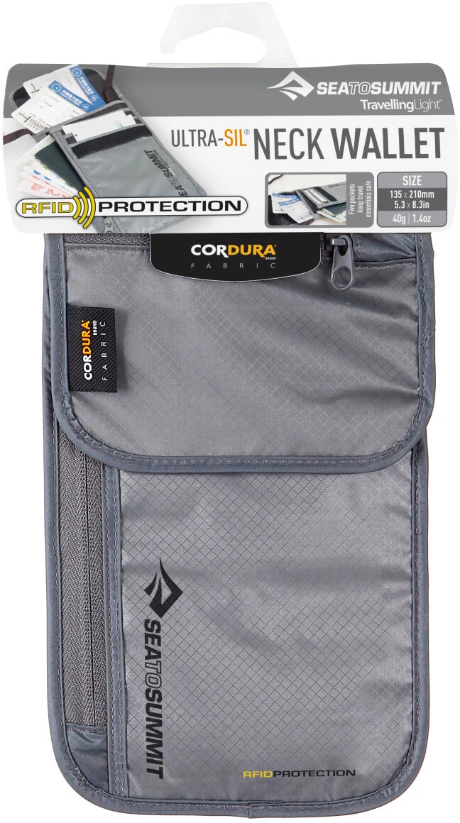 Sea to Summit Neck Portefeuille RFID, gris 1 Sea to Summit Neck Portefeuille RFID, gris