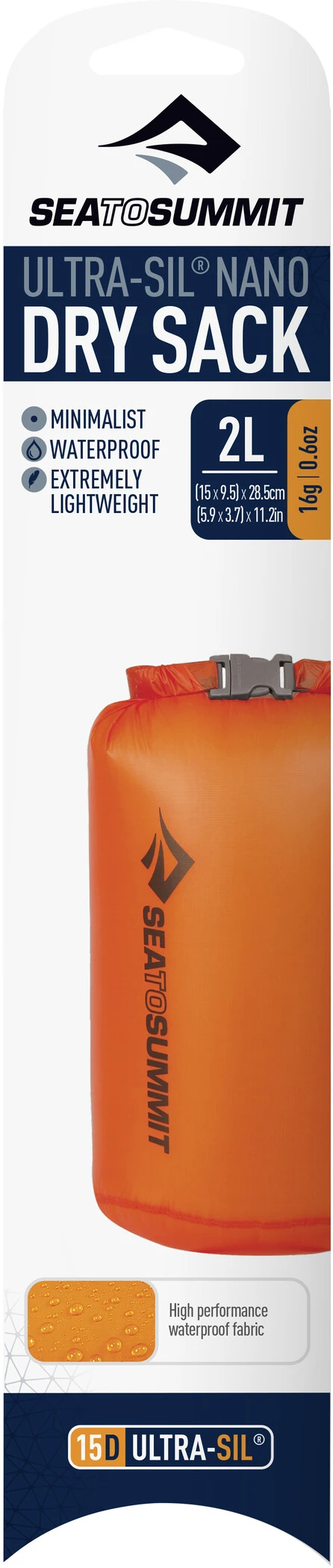 Sea to Summit Ultra-Sil Nano Sac étanche 2l, orange 2 Sea to Summit Ultra-Sil Nano Sac étanche 2l, orange – Image 2